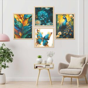 SET OF 4 DIGITAL WALL PAINTING